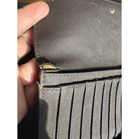 Michael Kors Jet Set Brown Monogram Checkbook Wallet - Picture 7 of 11